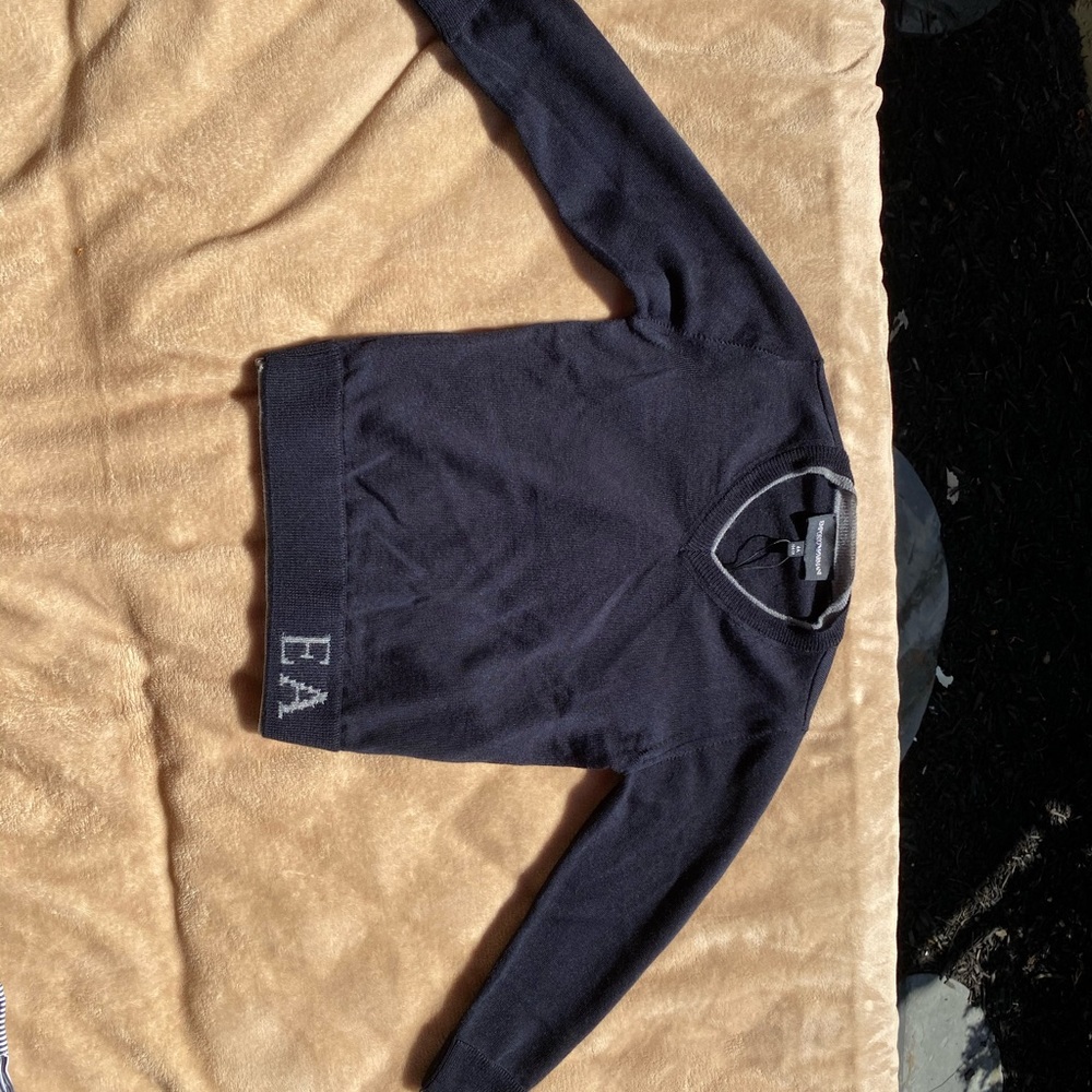Armani junior navy v neck sweater